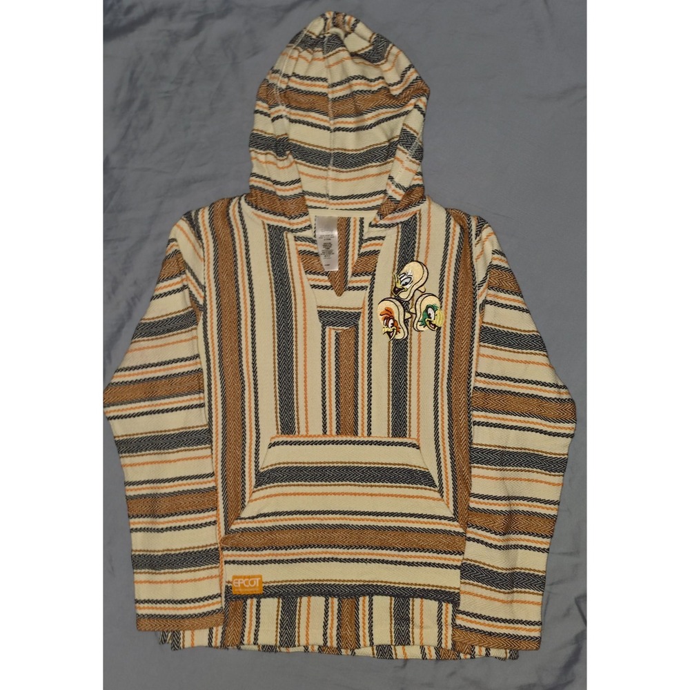 Disney Parks Epcot World Showcase Mexico Los Tres Caballeros Hoodie Poncho Sz  S
